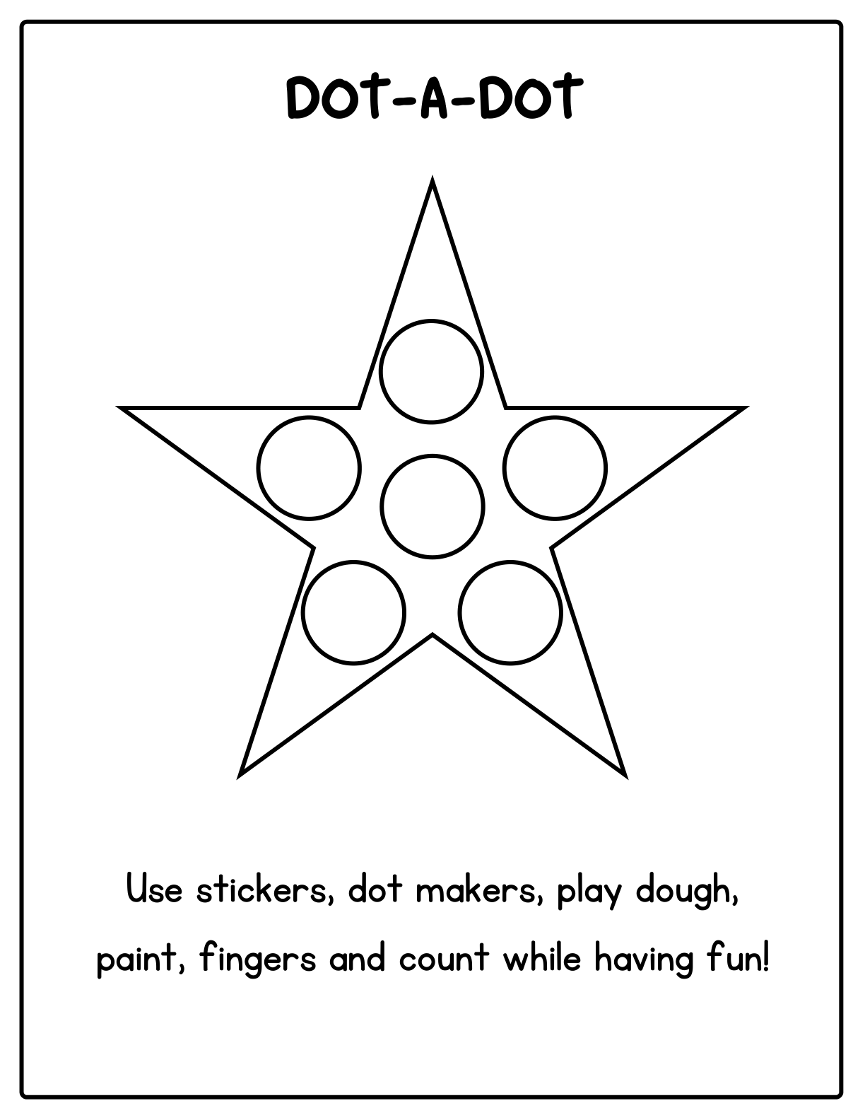 DOT-A-DOT star dauber activity worksheet